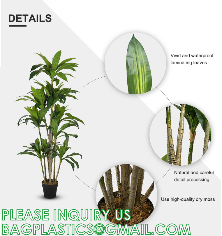 Dracaena Silk Plant Artificial 5ft Faux House Plants Evergreen Dracaena Marginata Fake Yucca Palm Trees in Pot