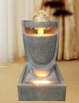 Turning Ball Marble Effect Wood Rattan Garden Fountain