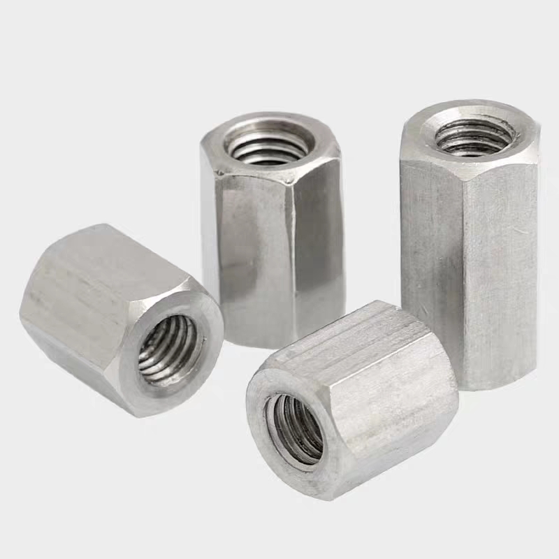 White Zinc Plated Hexagon Head Coupling Nut with Thickened Design and Steel Material