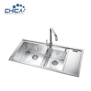 Wholesale Double Bowl Handmade kitchen Sinks SUS304 stainless steel Kitchen Sinks from china suppliers