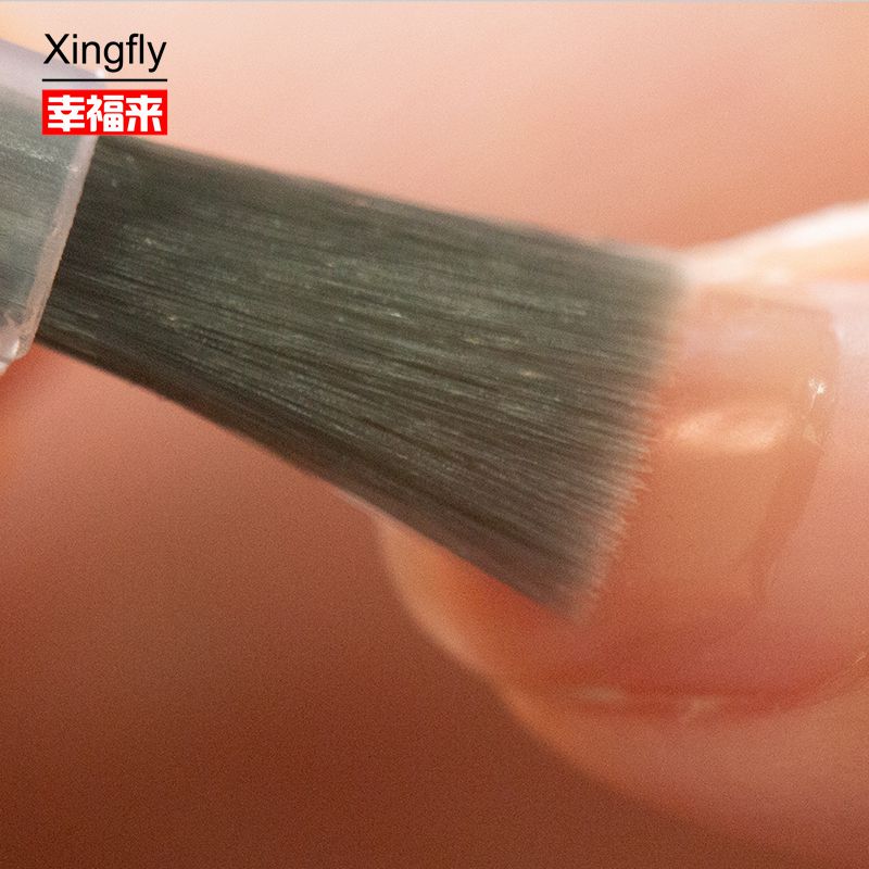 Plastic Nylon Brush On Nail Polish Replacement White and Grey