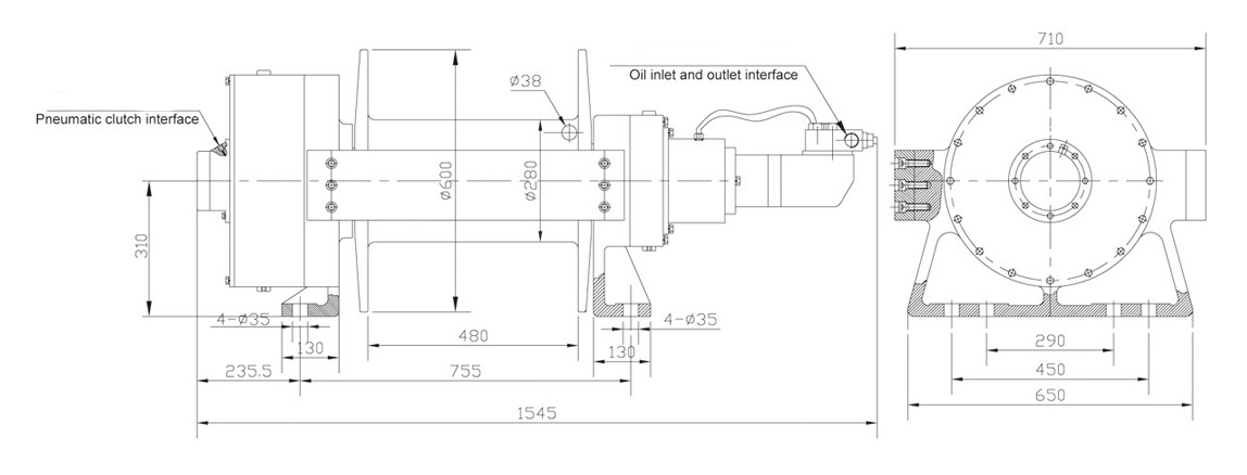ISO 88000lbs 40 Ton 36mm Hydraulic Towing Winch