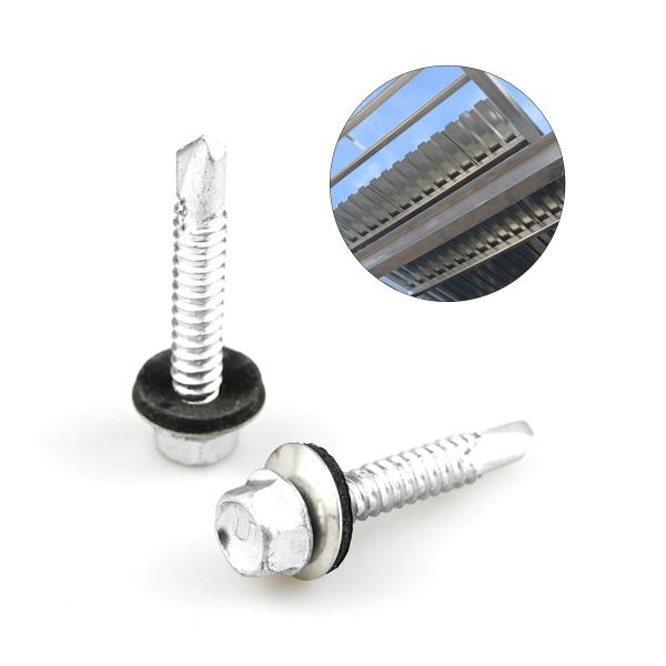 Corrosion Resistant 6.3x38 Bimetal Hex Washer Head Stainless Steel Self Drilling