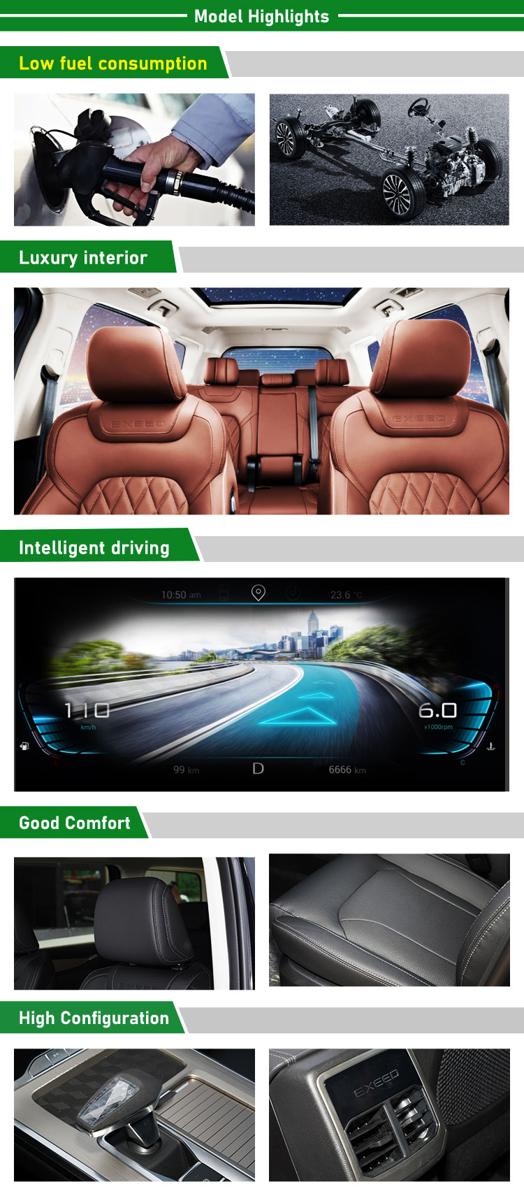 2022.05 Chery EXEED LANYUE Left Hand Drive Luxury High Speed 4WD 2.0T 261ps LED Camera Electric 12 Metal Leather Turbo ACC