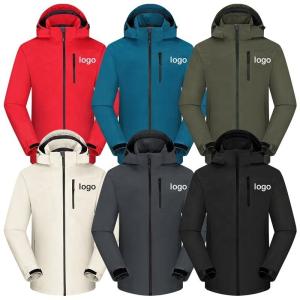Wholesale 2023 Wholesale Custom embroidery logo waterproof Zipper softshell Jacket Polyester coats Windbreaker jacket for men from china suppliers