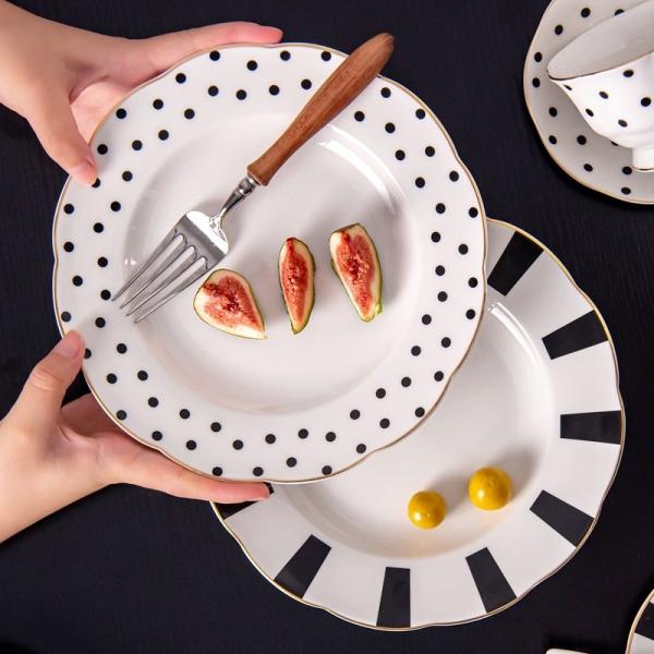 Under Glazed Fashion Ceramic Kitchen Plates Set Dinner Dinnerware For Party