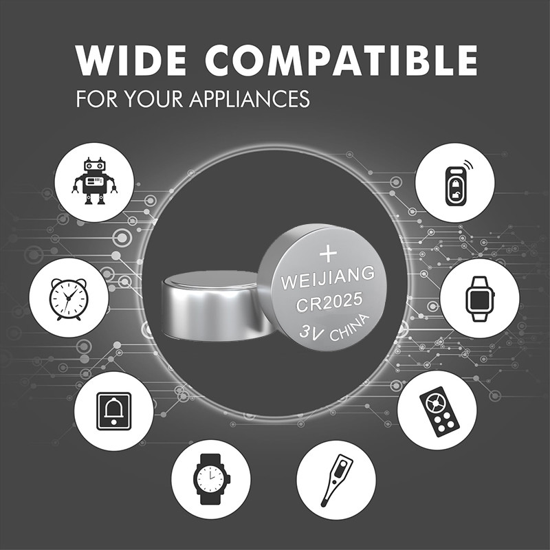 MSDS ROSH 3 Volt Lithium Battery CR2025 Lithium Button Cell Battery 150mah