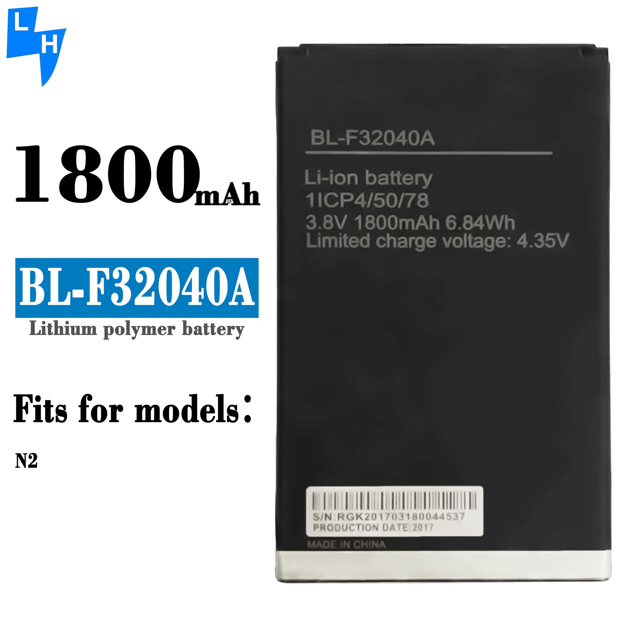 Double IC Protection Rechargeable Battery BL-F32040A for Tecno N2 3.8V 1800mAh Lithium Cell Phone