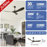 52 Inches Wooden Blades Ceiling Fan with Remote Control Enhance Your Home's