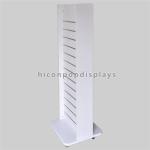 White 2 Way Slatwall Display Stands Retail Store Movable Wood Gondola Shelving