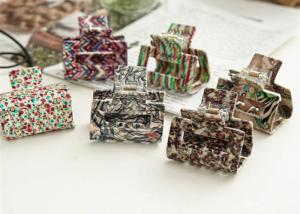 Wholesale Acetic acid square picture logo clip hair card cross-border painted temperament medium clip shark clip hair accessories from china suppliers