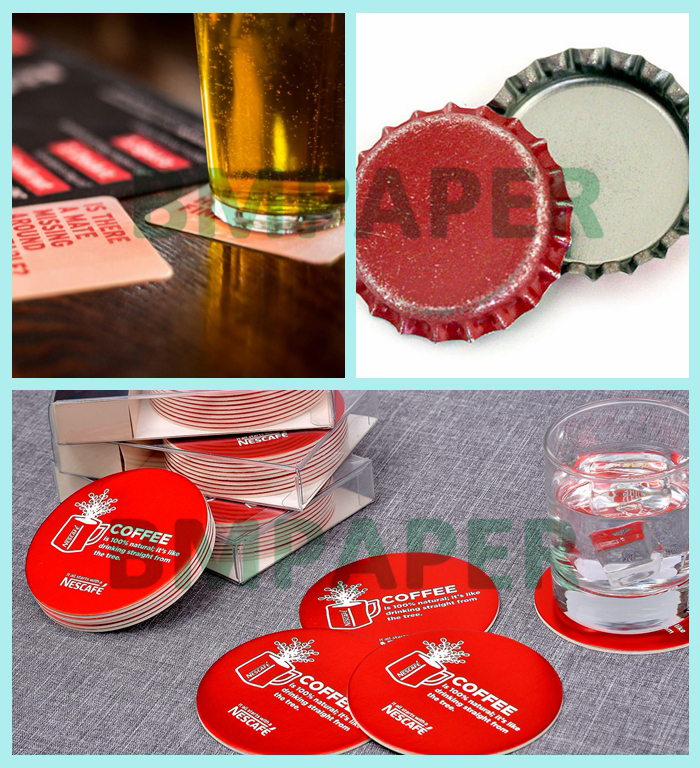 0.9mm 1.4mm Uncoated Coaster Paper For Hotel 69 x 97cm Water Absorbent