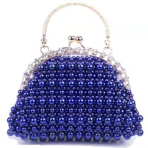Wholesale Blue Pearl Hand Bags Hand Weaving With Iron Twist For Women'S 18cm length from china suppliers