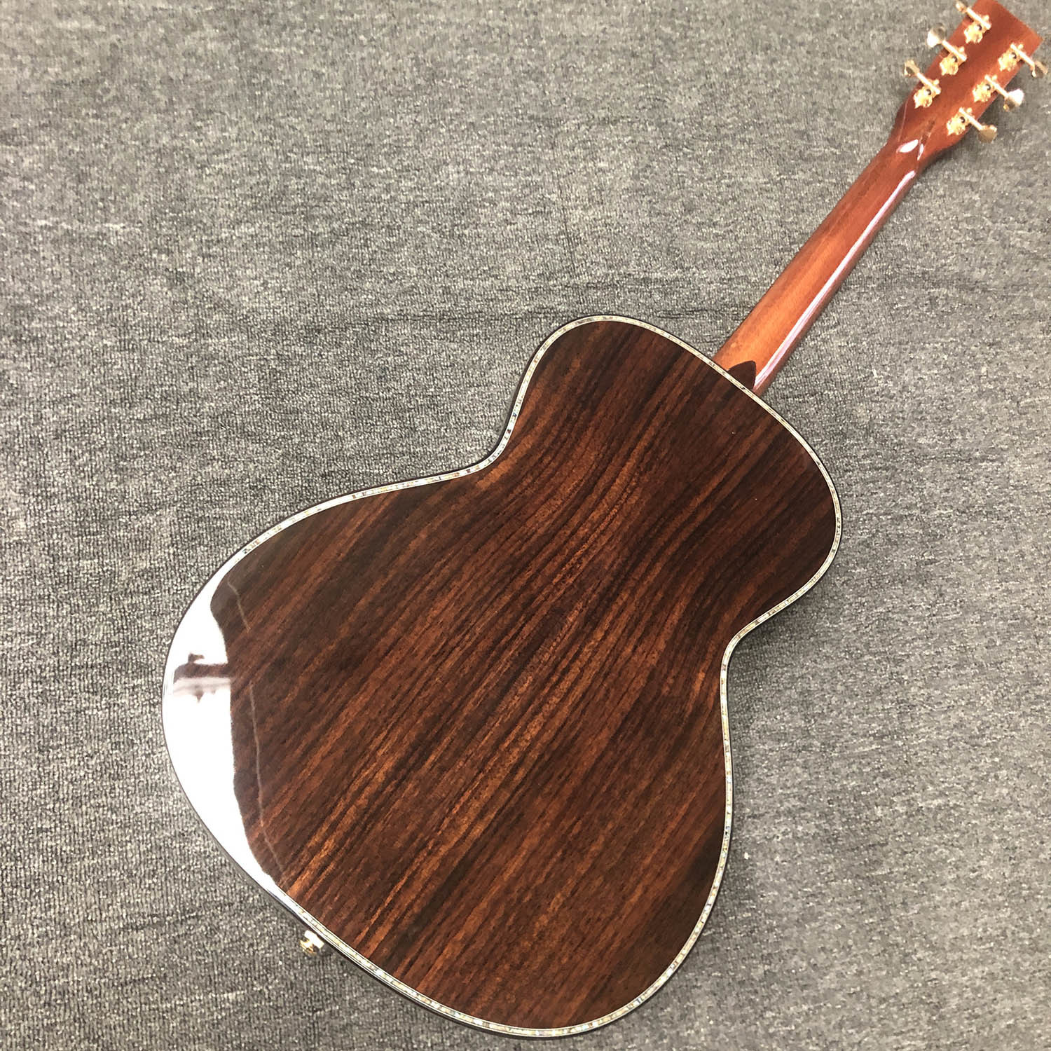 Custom O Body 39 Inch Abalone Binding Sunburst Color Acoustic Guitar Accept Guitar, Amp, Pedal OEM
