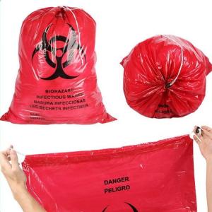 Wholesale LDPE Medical Autoclavable Biohazard Bag Transparent Red Clinical Waste Bags from china suppliers