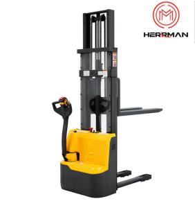 Wholesale DC motor 695mm fork 1T Pedestrian Fully Electric Reach Pallet Stacker from china suppliers