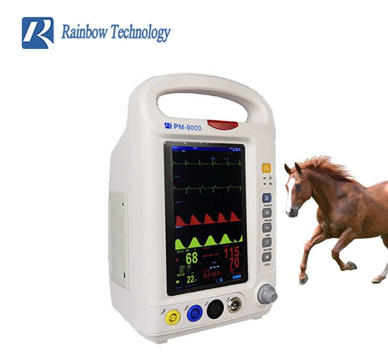 Lightweight Veterinary Heart Rate Monitor 7 Inch Multi Parameter Animal Hospital Equipment