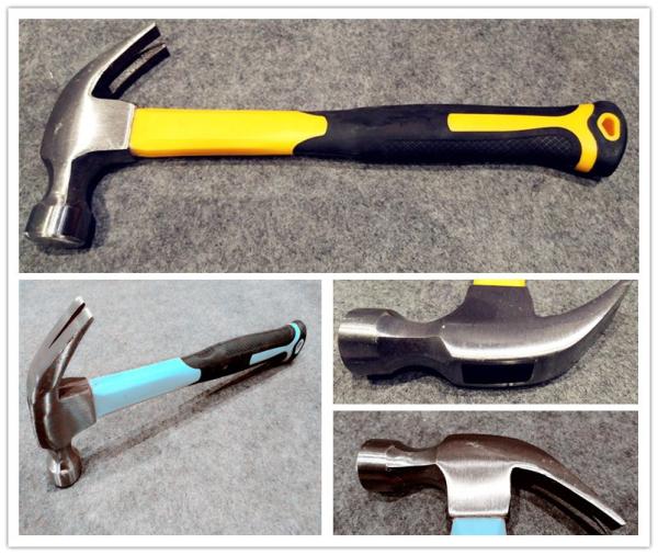 Claw Hammer(XL0014-2), polishing surface, color rubber handle, durable quality