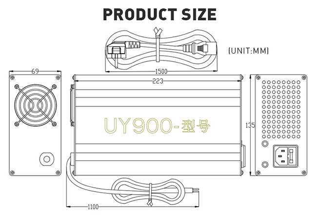 10A 72V Lithium Ion Battery Charger For Electric Bikes Intelligent