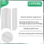 Medium Square Fake Nails French Style False Nails Natural Color Half Cover Fake