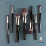 7PCS Makeup Brush With Synthetic Hair ,Rose Gold Ferrule Cosmetic Brush ,Wooden