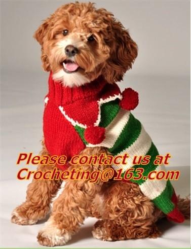 pet clothing christmas, Dog Knitting Wool jacquared Turtle neck Sweater Pet