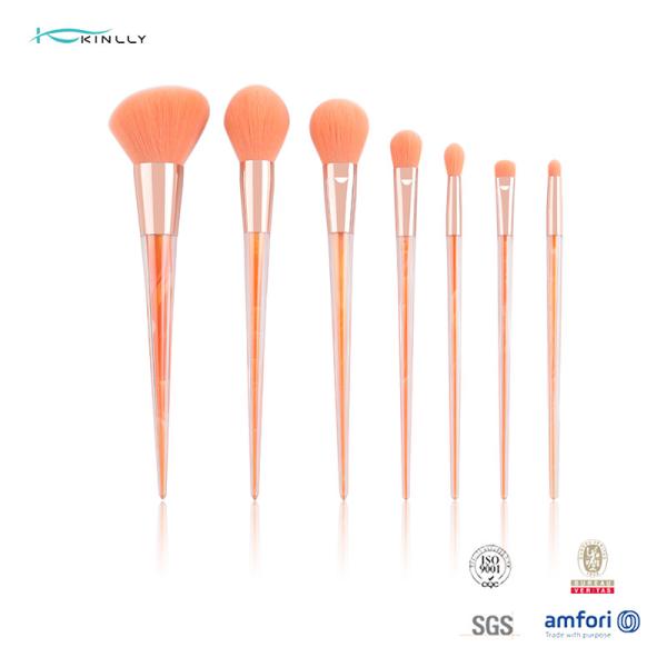 Travel OEM 7 Piece Makeup Brush Set Synthetic Hair Plastic Handle