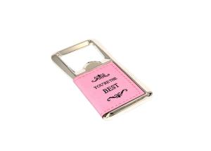 Wholesale Rectangle PU Leather Keychain Bottle Opener Laser Engraved Hot Stamping from china suppliers