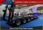 2 / 3 Axle Low Bed Semi Trailer 30 - 90 Tons Heavy Duty Machine Transportation