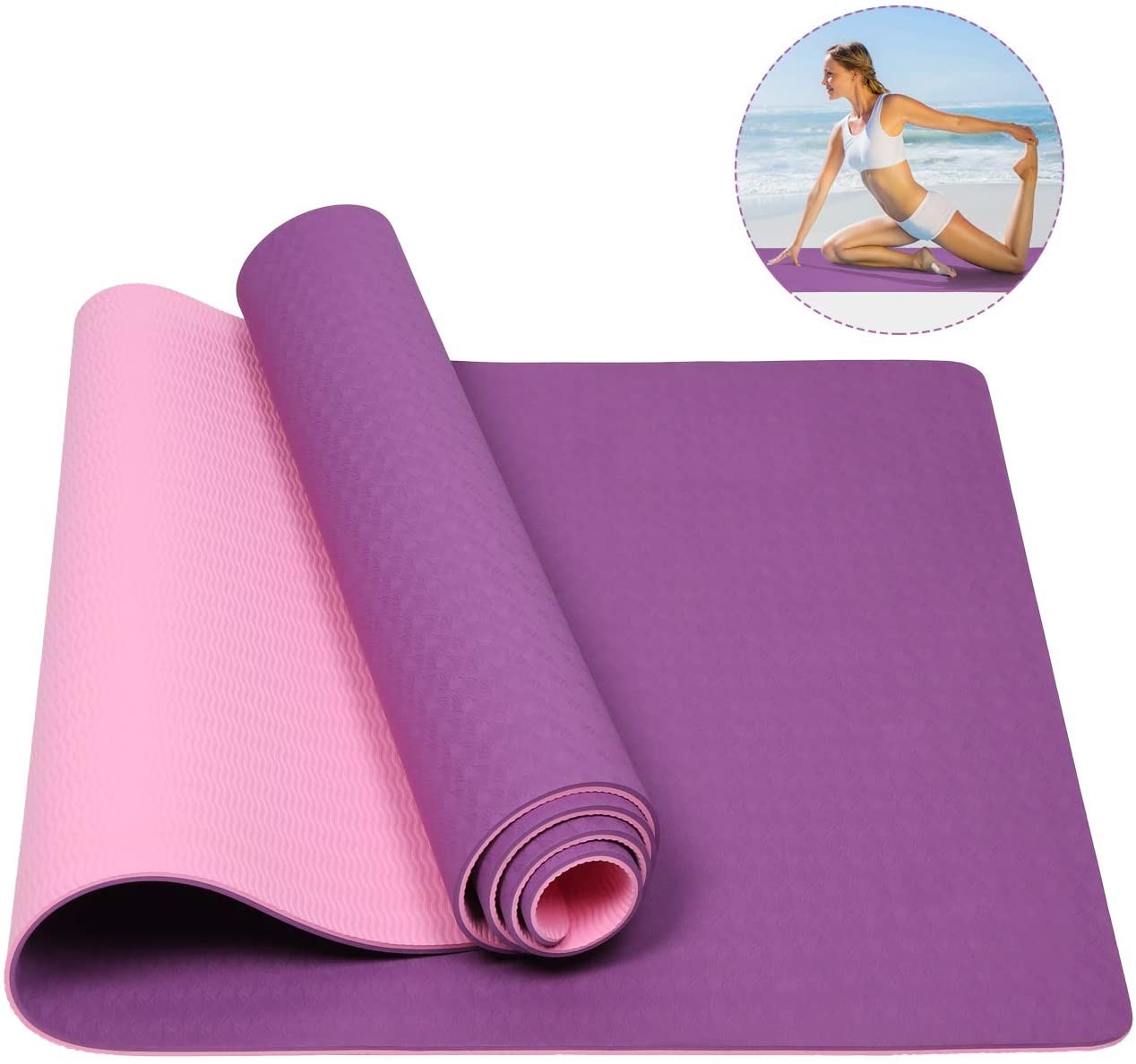 TPE New Non Slip Rubber 4mm Printing Thick Non Slip Exercise Mat Sweat Resistant