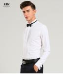 Men's Floral Print Blouse Long Sleeve Fashion Shirt with Single Breasted Closure