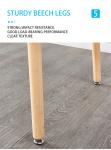 White Modern Simple Dining Room Table 29.53inch High Beech Wood Leg