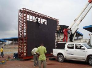China Scoreboard LED Display Project for Football Stadium Perimeter P10 / P16 / P20 Outside on sale