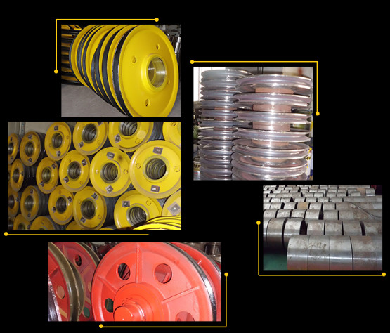 42CrMo Overhead Crane Trolley Wheels , Double Flange Cast Steel Railway Wheels