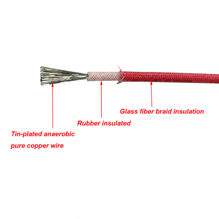 2.45mm Fiberglass Braid Silicone Rubber Insulation Wire