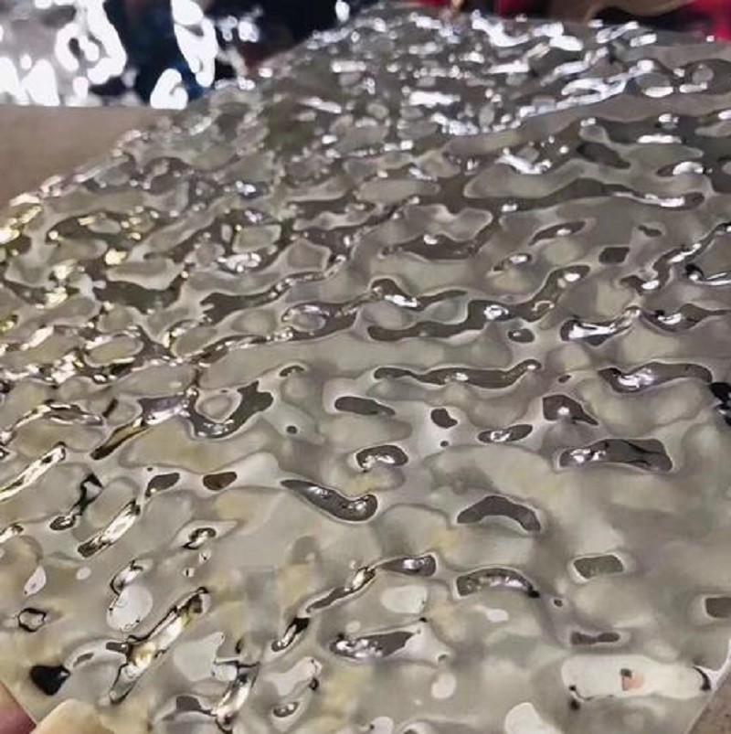 Water Ripple Pattern Plate Stainless Steel Sheet 0.4 - 1.5mm 4FT*8FT With Laser Film