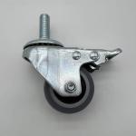 TPR Rubber Flat Furniture Locking Caster Wheels 50MM Gray