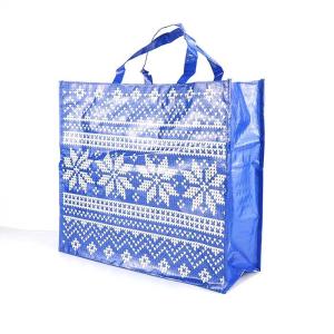 Wholesale Handled Polypropylene Woven Bags Blue 145Gsm Laminated For Supermarket from china suppliers
