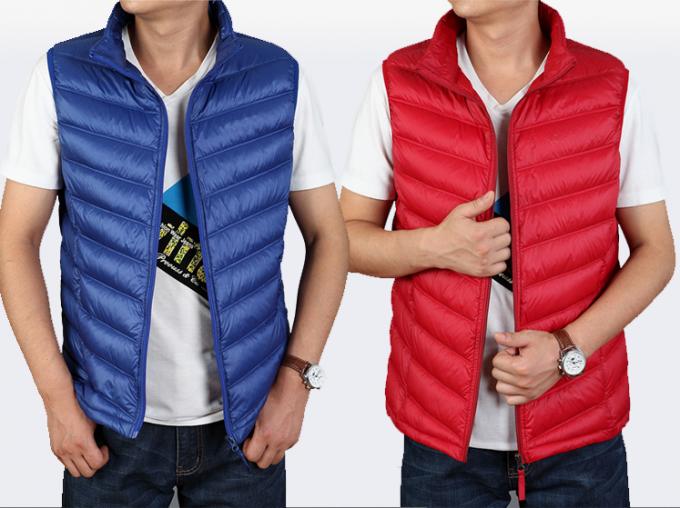 Winter Orange Down Vest Custom Jackets Winter Vest Polyester / Pad Material