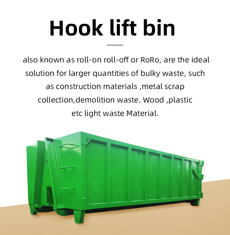 High Volume Roro Hook Lift Bin Road Transport Approved For Bulk Material Storage