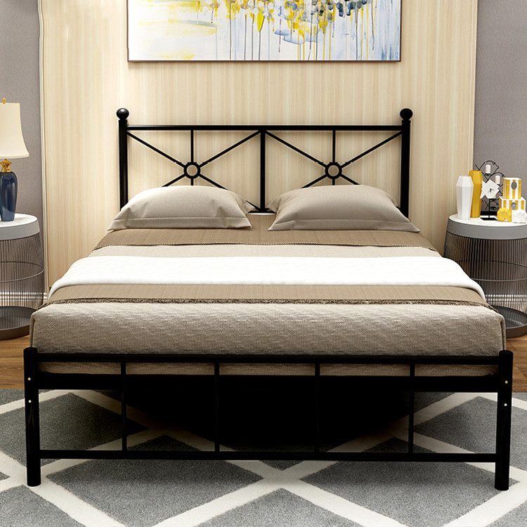 Multiple Sizes Black Wrought Iron Headboard King Size Powder Coating Design