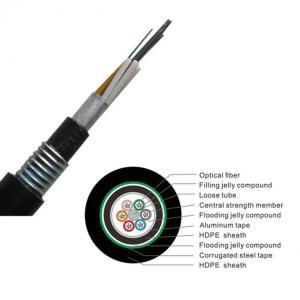 Wholesale G652D 250um Fiber Outdoor Armored Fiber Optic Cable GYTA53 48 Core from china suppliers