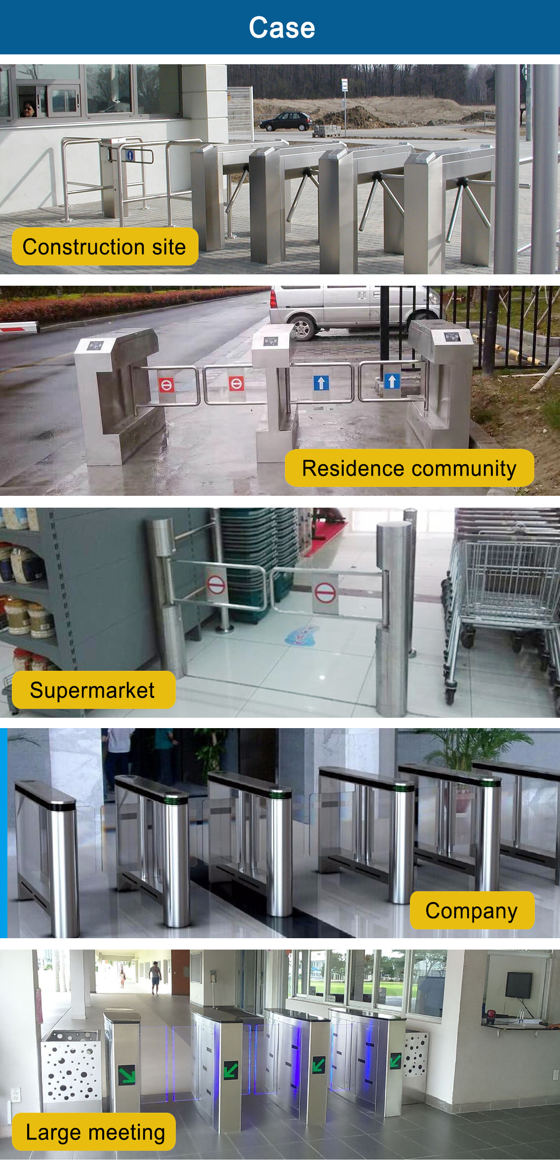 Vertical Tripod Access Control Turnstile Gate Double Lane For Special Requirements
