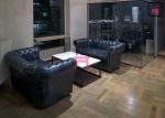 Leather / Fabric Hotel Upholstered Restaurant Booth Chesterfield Sofa American
