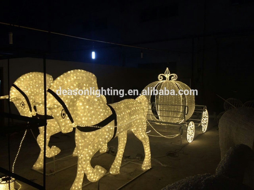 led outdoor christmas decoration horse carriage