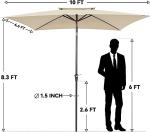 Patio Umbrellas 9' Light Beige, Outdoor Umbrella Market Table Umbrellas with