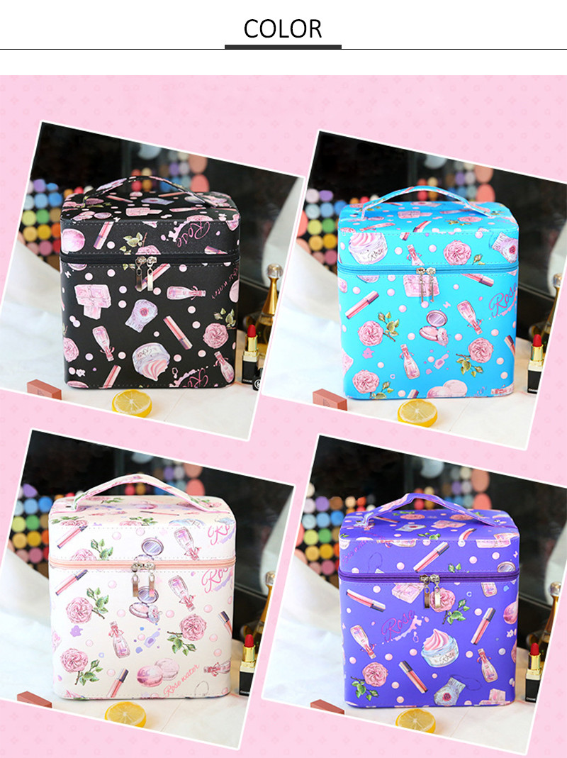 Girls Perfume PU Leather Cosmetic Makeup Bag Case
