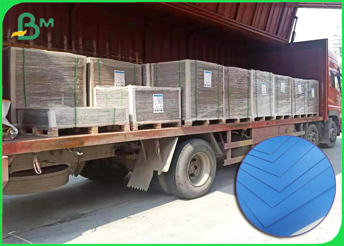 1.2mm FSC High Stiffness Shiny Blue Solid Paper Board for Carton Box