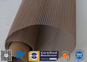 Wholesale PTFE Coated Fiberglass Conveyor Belt Fabric 4x4MM Doule Weft Brown Open Mesh from china suppliers