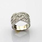 Women Jewelry Sterling Silver Pave CZ Diamonds Crossover Ring (SRJ682)